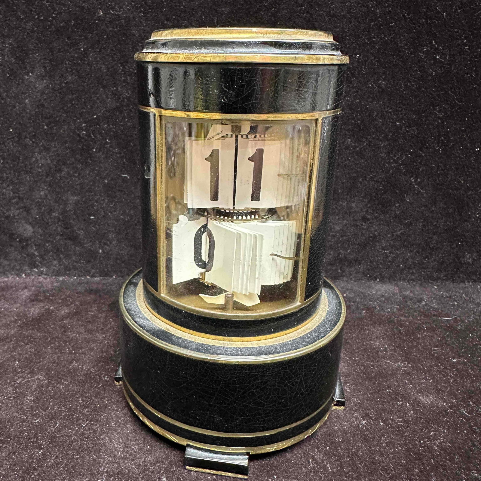 Plato German Flip Ticket Clock J. Mergenhagen Style Broken: A few tickets have become loose, clock is working but needs repair. This item is in good pre-owned, previously displayed condition with light wear, and surface scratches. Please reference all photos f