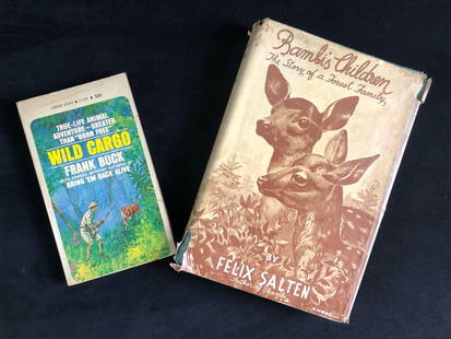 Vintage Books Bambi's Salten Wild Cargo Buck Lot Of 2: Vintage Books Bambi&#39;s Salten Wild Cargo Buck Lot Of 2. This lot features the following: (1) Wild Cargo by Frank Buck with Edward Anthony. Published by Lancer Books. Softcover. 1966. This book is i