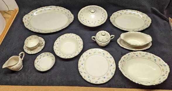 Suzanne By Syracuse Fine China Dinnerware Lot Of 80: Suzanne By Syracuse Fine China Dinnerware Lot Of 80. This set was released by Syracuse from 1949 to 1970 and includes:  (12) Plates. These are approx 9&#34; across. (12) Salad Plates. These are approx
