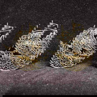 Ornate Filigree 800 Silver Sail Boat Pirate Ship Brooch Set Gold Toned: This item is in good pre-owned, previously used/displayed condition with noticeable light wear, and surface scratches. Please reference all photos for full details. This piece of jewelry has been test