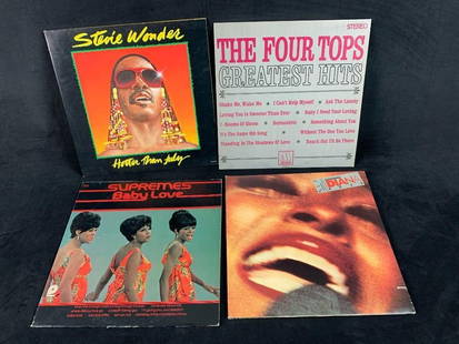 Vintage Stevie Wonder Supremes 4 Tops Diane Ross LPs: Vintage Stevie Wonder Supremes 4 Tops Diane Ross LPs. This lot contains:  1) Stevie Wonder: Hotter than July. Copyright,1980 2) The Four Tops: Greatest Hits. Copyright,1967 3) Supremes: