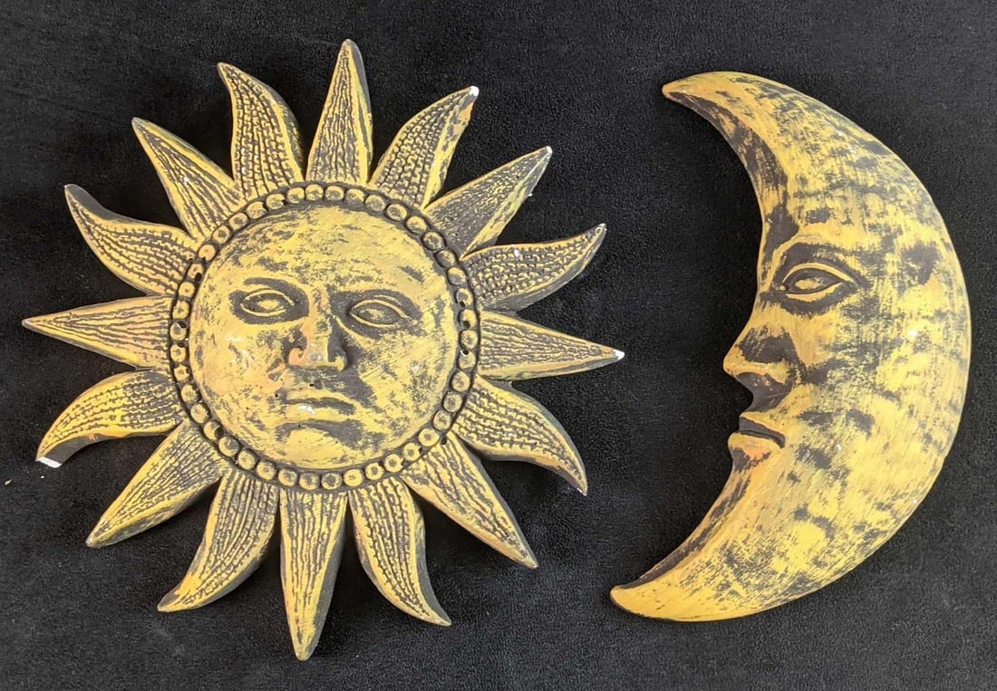 Vintage Ceramic Hanging Sun And Moon (1 of 8)