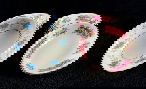 Vintage 3" Chinese Porcelain Sauce Dishes Set of 7: Vintage Chinese Porcelain Sauce Dishes Set of 7  This lot of 3&#34; Chinese porcelain sauce dishes features two patterns, with three of one pattern and four of another.  No known damage to any of the