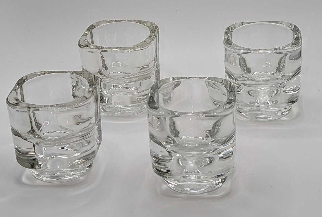 4 Italian Glass Tea Light Candle Holders (1 of 7)