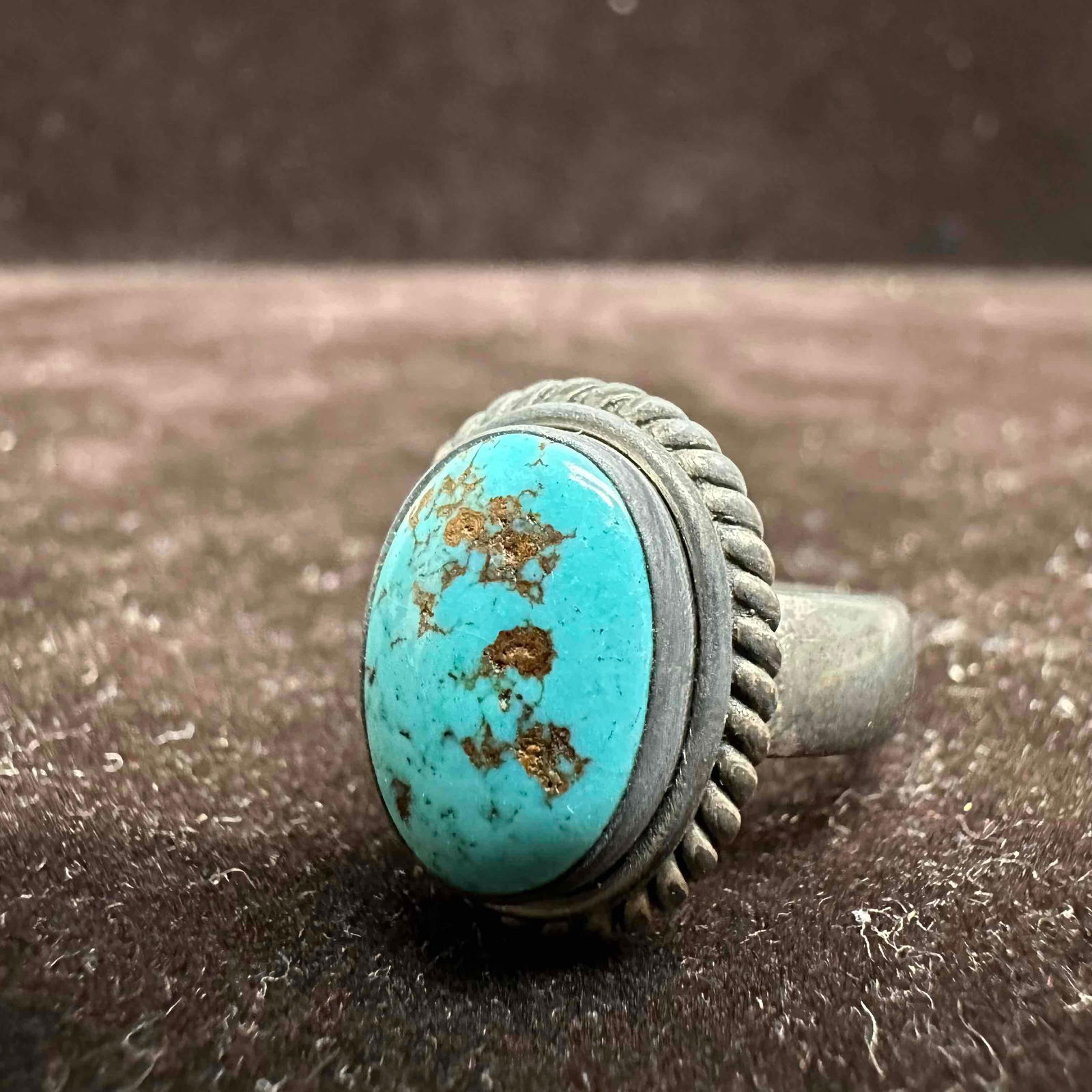 Kingman Turquoise Blue Stone Sterling Silver Ring (1 of 7)