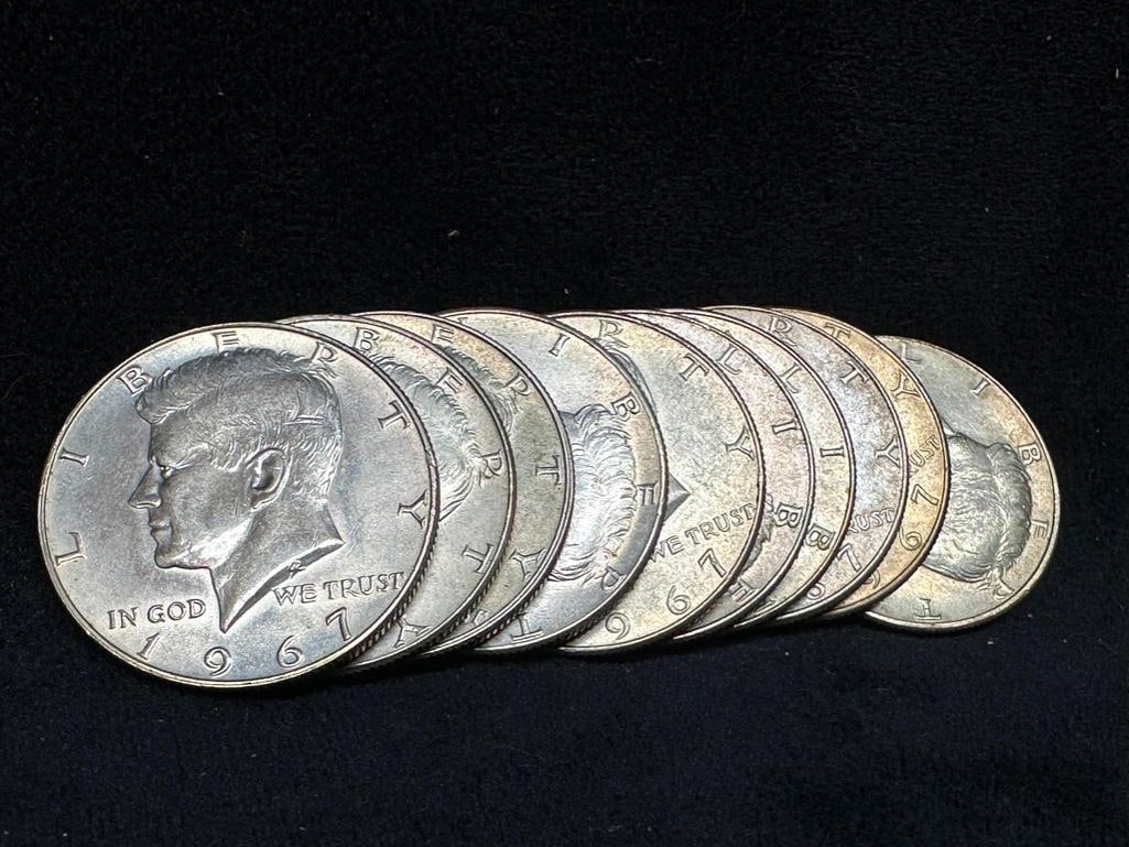 1967 P Kennedy Half Dollars Lot of 10 (1 of 2)