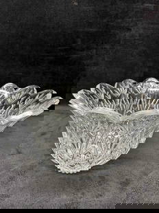 Crystal Glass Candy Nut Bowl Dish Caroline Imperial Style Design: No chips, cracks, or breaks in the glass. This item is in good pre-owned, previously displayed condition with light wear, and surface scratches. Please reference all photos for full details.  Bowl: 4&