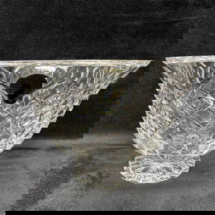 Waterford Crystal Glass Footed Pedestal Candy Dish Nut Bowl: Original tag still intact. Marked Waterford. One noticeable imperfection, a chip break in the glass on the rim, in great shape considering age and storage, minor wear. This item is in good pre-owned,