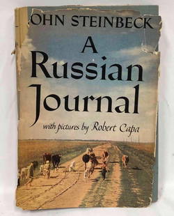 1948 First Edition "A Russian Journal" By John Steinbeck: This lot contains a 1948 first edition "A Russian Journal" by John Steinbeck. This is a perfect gift for any fan of Steinbeck. The book is approx 9 3/4" x 6 3/4" x 1" and weighs about 1.6lbs. Overall