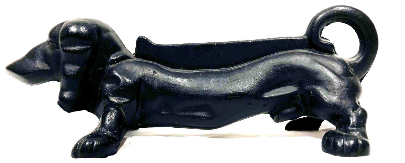 Weiner Cast Iron Dachshund Dog Boot Cleaner: This lot contains Weiner Cast Iron Dachshund Dog Boot Cleaner. It is approx 14" x 5 1/2" x 5" and it weighs about 6.6lbs. Overall the boot cleaner is in good used condition with some light wear f