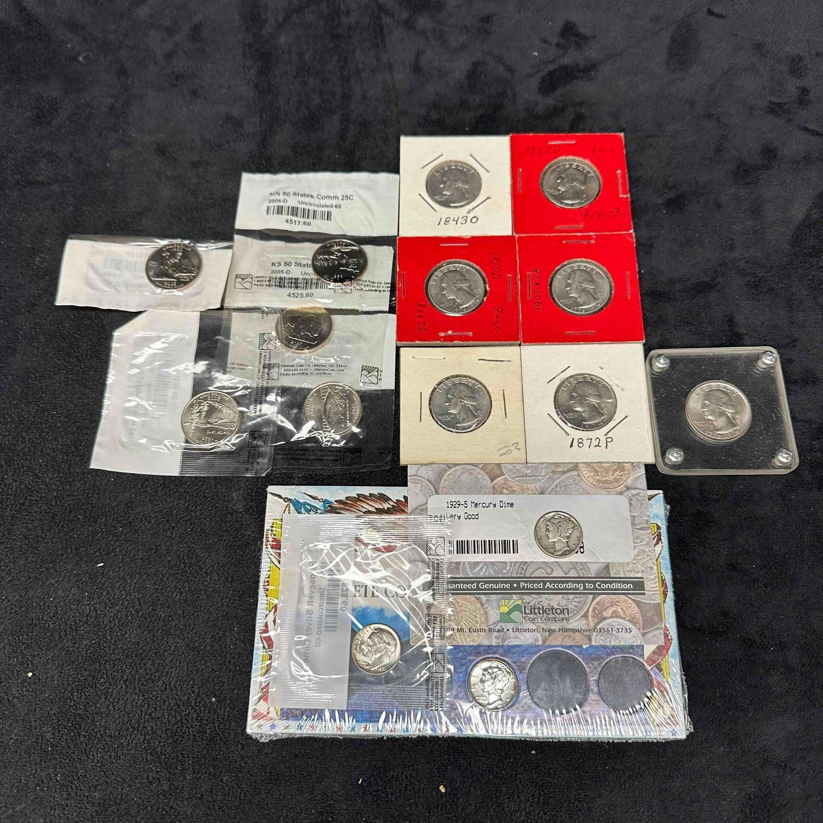 Quarters and Dimes Coin Collection Uncirculated and Circulated Set Fifteen 15 Coins (1 of 8)