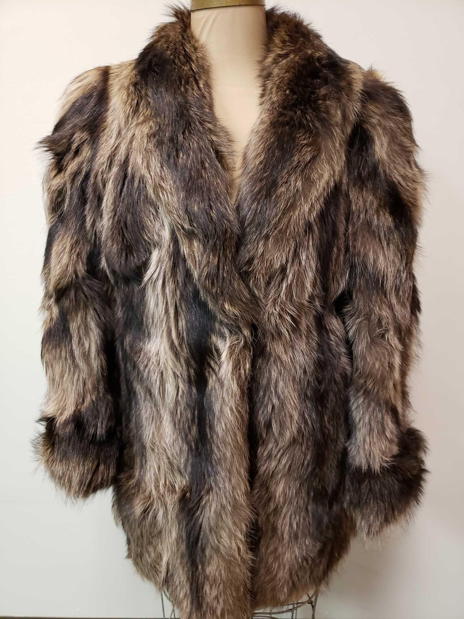 Mid Length Raccoon Fur Coat (1 of 5)