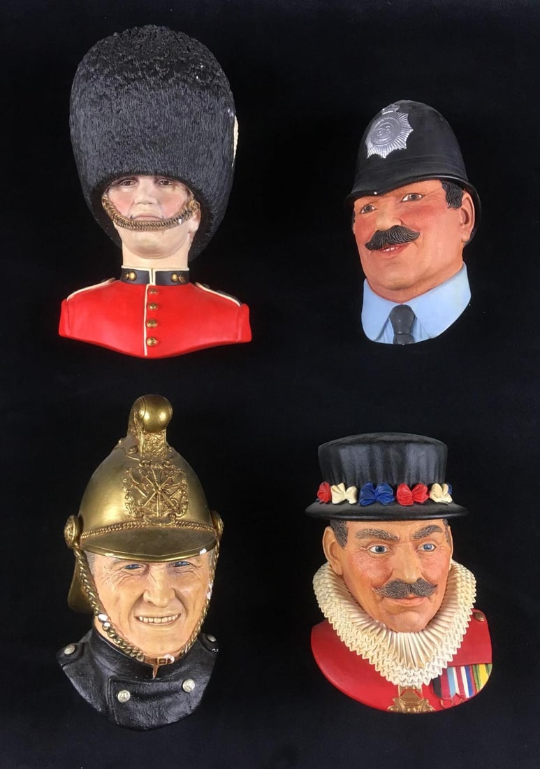 4 Bossons England Chalkware Heads (1 of 6)