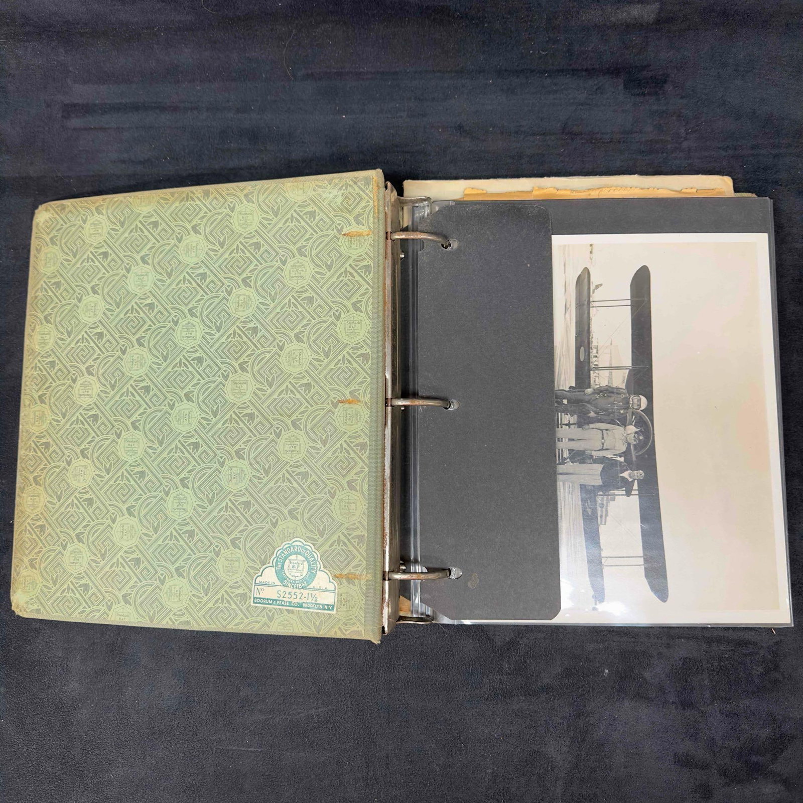 Photography Art Document Photo Album Military Aviation Plane Letters Newspaper Clippings Blueprints: Photography Art Document Photo Album Military Aviation Plane Letters Newspaper Clippings Blueprints. This photo album scrapbook features plane blue prints, aviation photos, letters and envelopes, news
