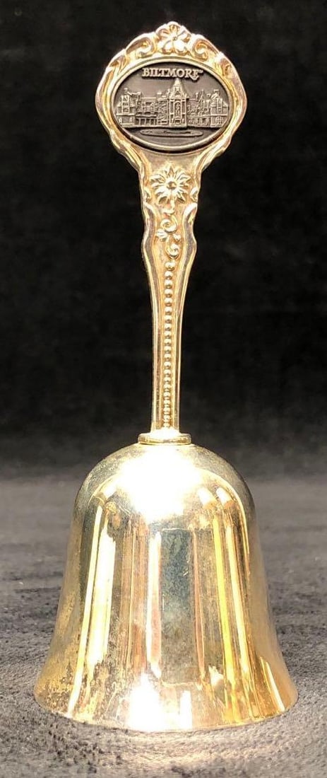 Collectible Biltmore Silverplate Bell: This lot contains Collectible Biltmore Silverplate Bell. It is approx 4-3/4" x 2" x 2" and weighs about 0.1lbs. Overall the Collectible Bell is in good used condition with signs of light wear and use.