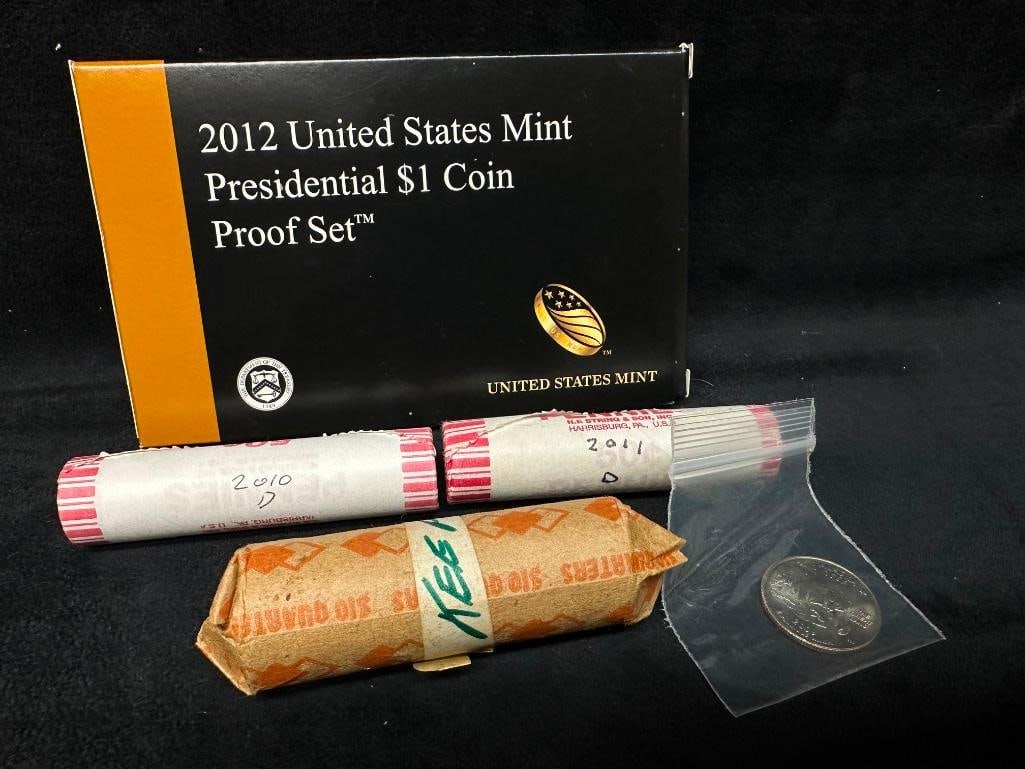 Mixed US Coin Lot, 3 Rolls & Mint Set (1 of 4)