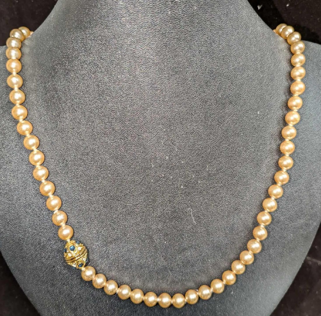 Nolan Miller 36" Faux Champagne Colored Pearl Necklace (1 of 6)