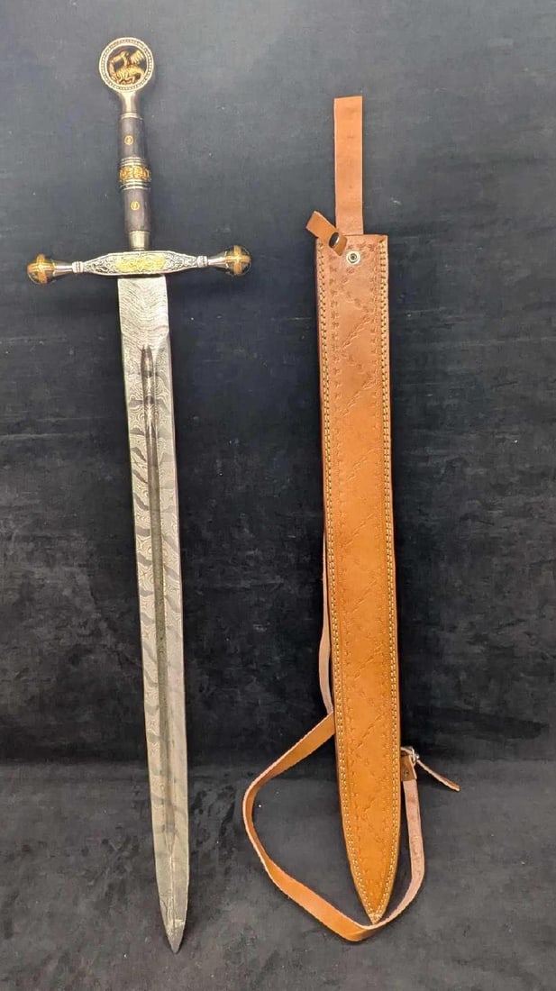 MHS Cutlery Fantasy Steel Sword With Leather Scabbard (1 of 7)