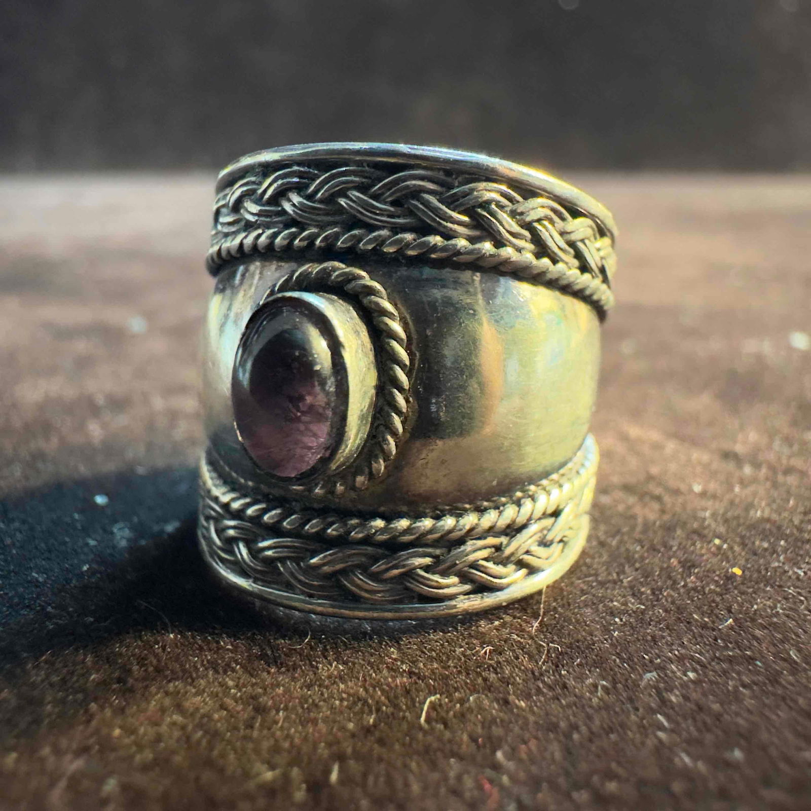 Amethyst Gemstone Small Accent Sterling Silver Ring Z41 (1 of 10)