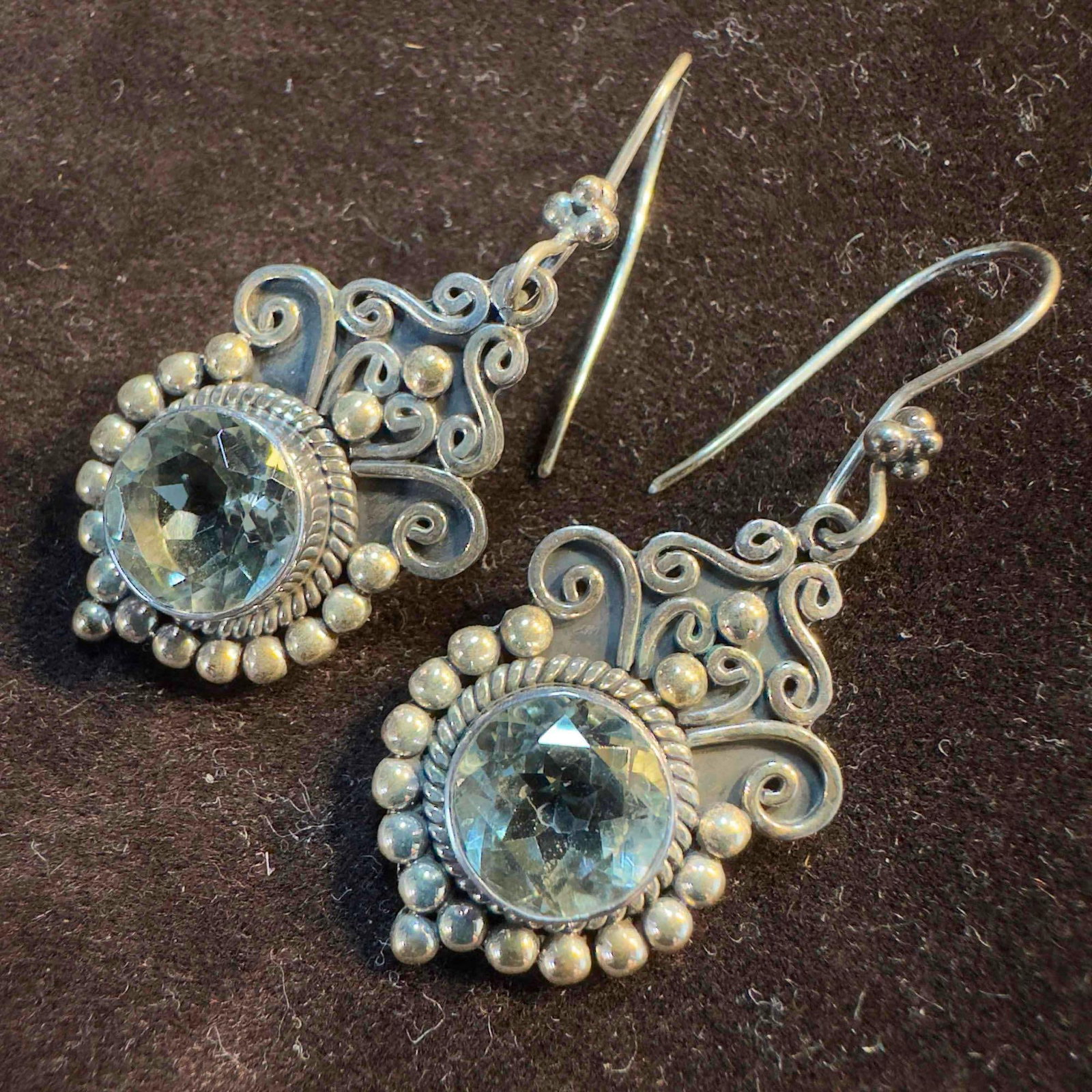 Cubic Zirconia Indonesia BA Sterling Silver 925 Earrings: This item is in good pre-owned, previously used/displayed condition with noticeable light wear, and surface scratches. Please reference all photos for full details. This piece of jewelry has been test