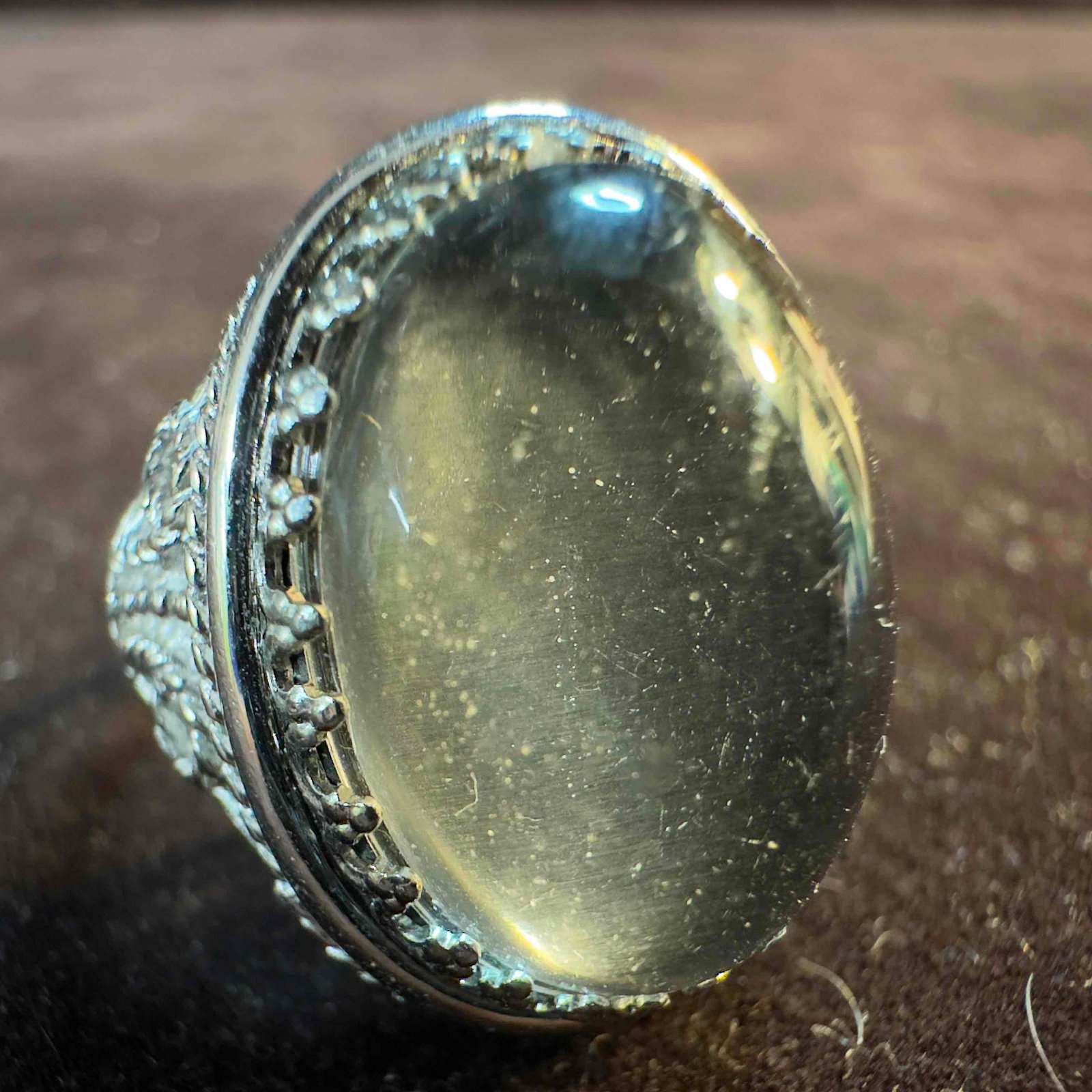 Quartz Sterling Silver Ring Z35: This item is in good pre-owned, previously used/displayed condition with noticeable light wear, and surface scratches. Please reference all photos for full details. This piece of jewelry has been test
