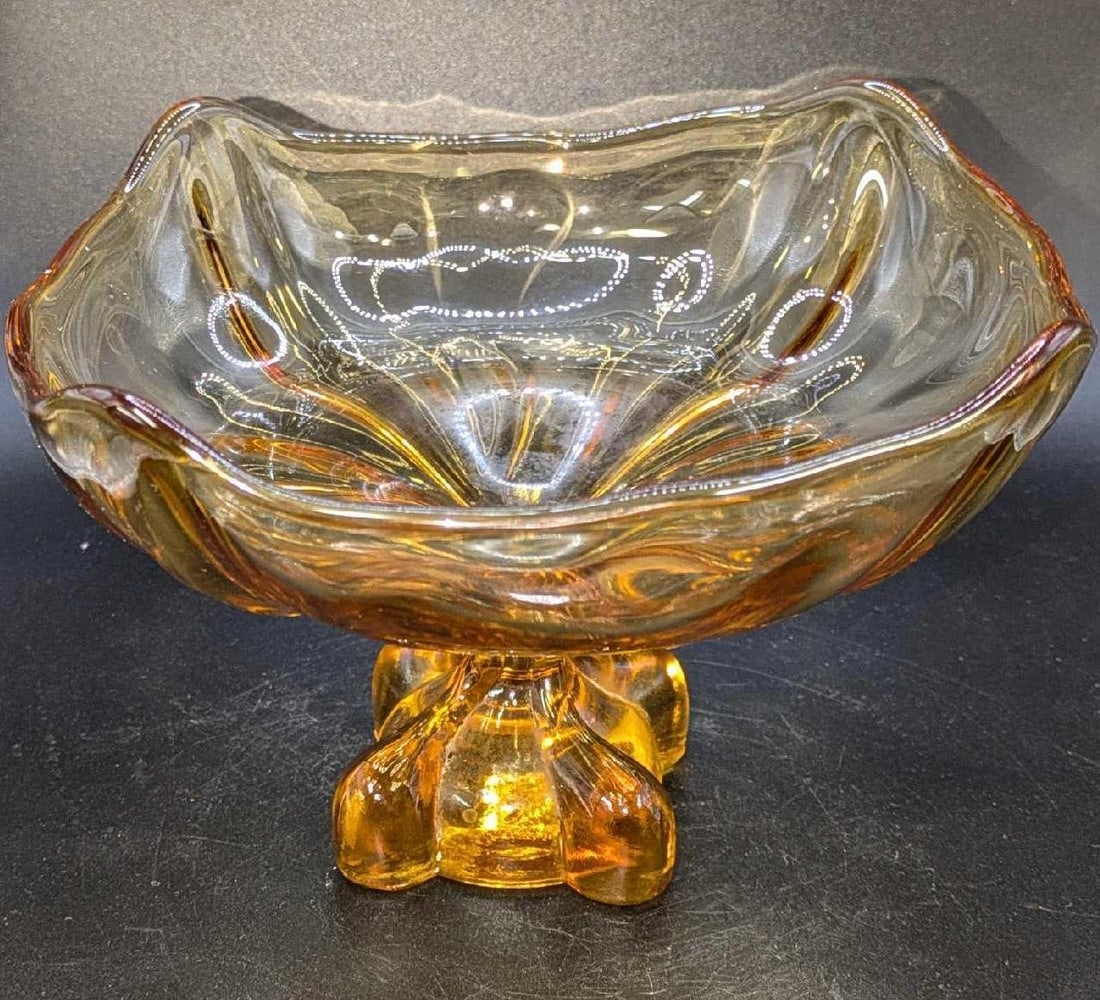 Vintage Amber Glass Candy Dish (1 of 6)
