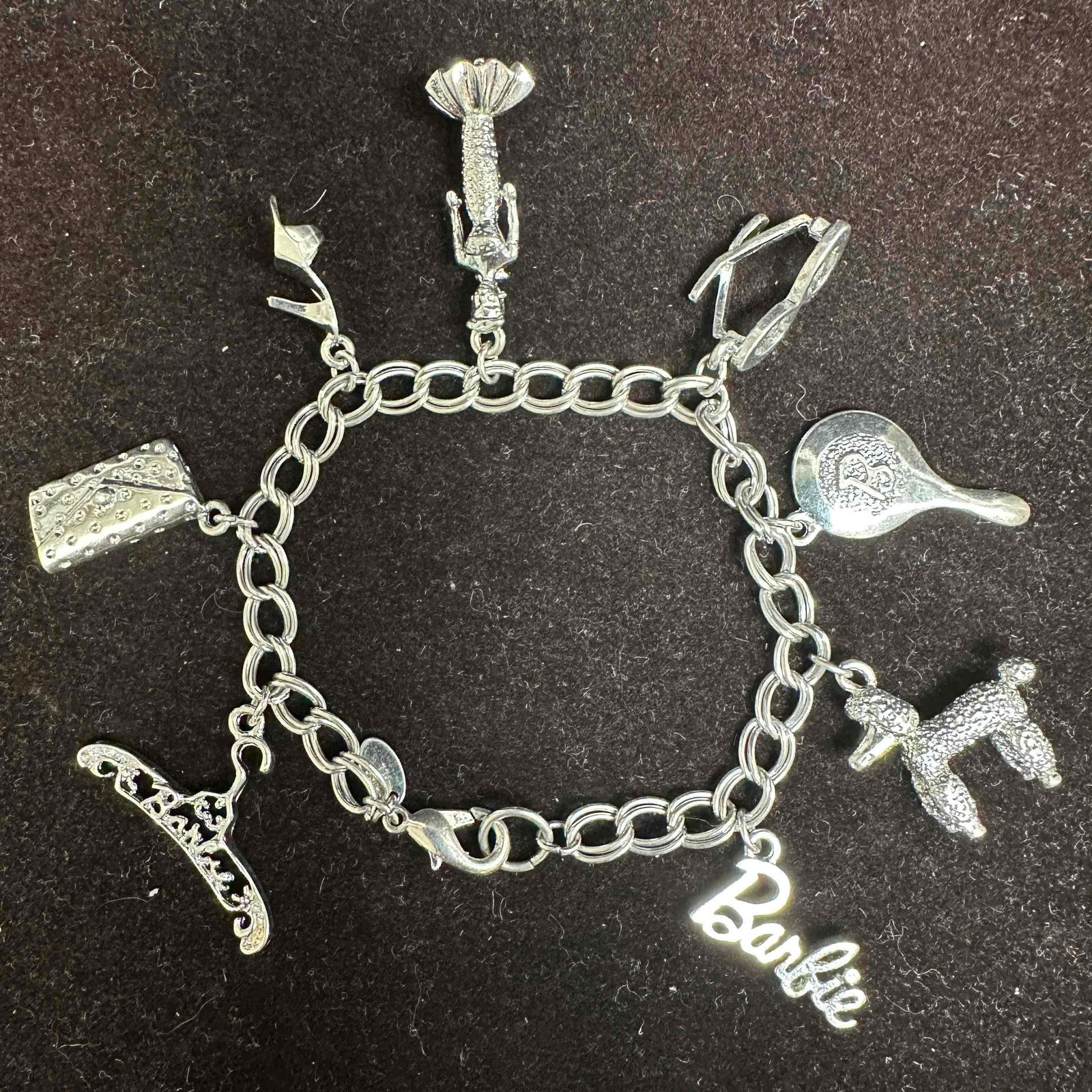 Barbie Charm Bracelet Silver Toned 1990 MI Jewelry (1 of 4)