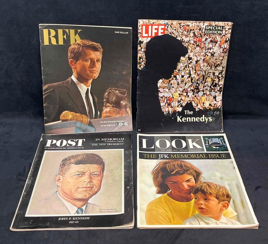 Four Vintage Kennedy Magazines LOOK, LIFE & POST (1 of 3)