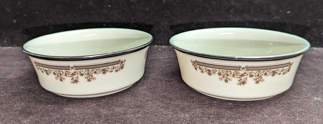 2 Retired Lenox Fine China Lace Point Cereal Bowl A: 2 Retired Lenox Fine China Lace Point Cereal Bowl A. This series was released from the year 1978 to the year 1992. Each bowl is approx 5 3/8" x 5 3/8" x 1 3/4" and the total weight is 0.95lb
