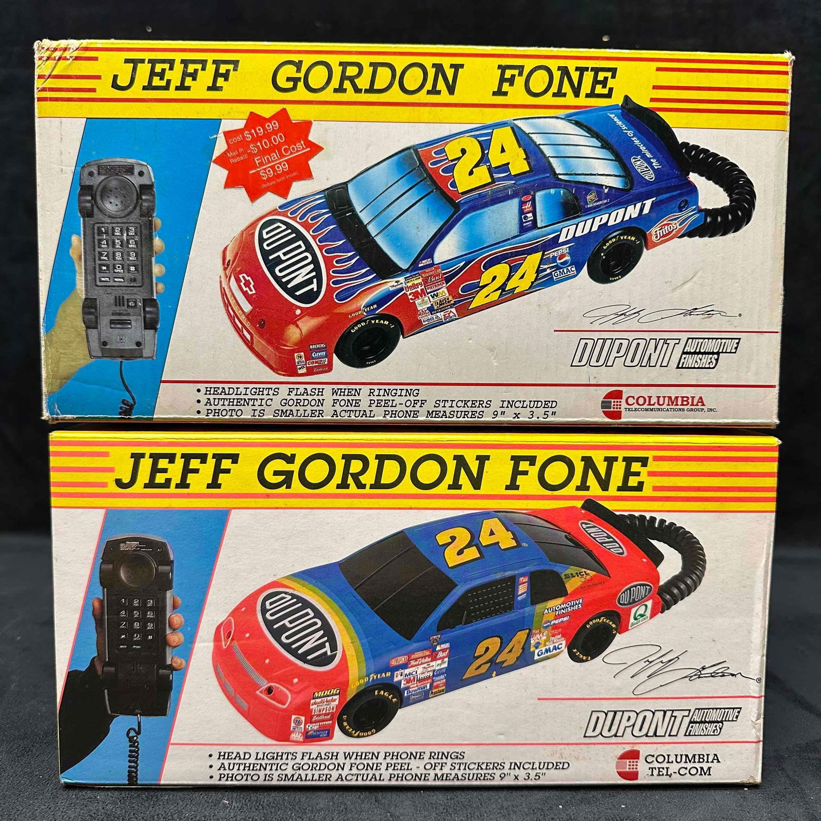 Jeff Gordon #24 Fone Columbia Tel-Com Dupont Corded Phone Set NASCAR (1 of 5)