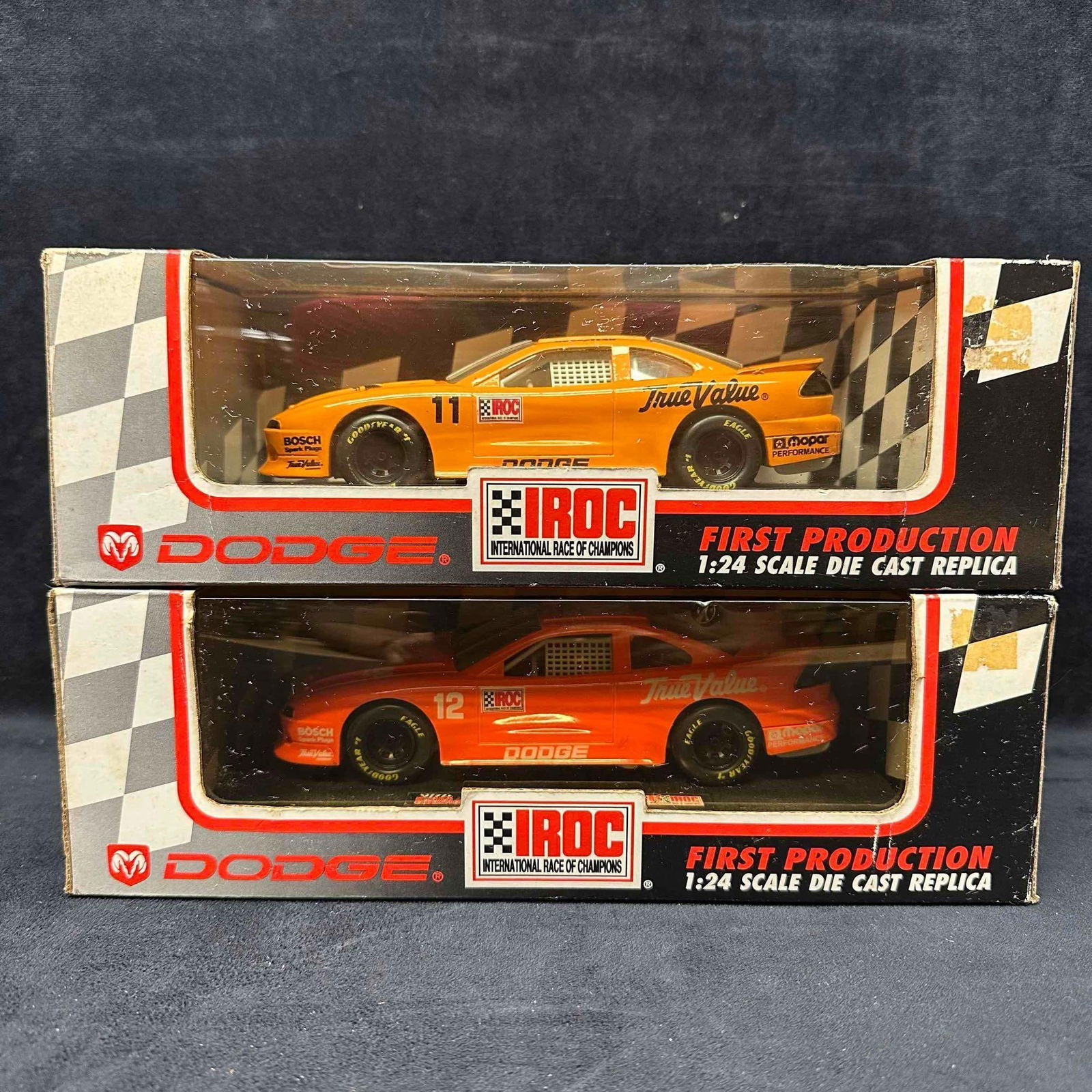 Racing Champions #11 and #12 1st Production Of Dodge True Value Orange Set New (1 of 7)