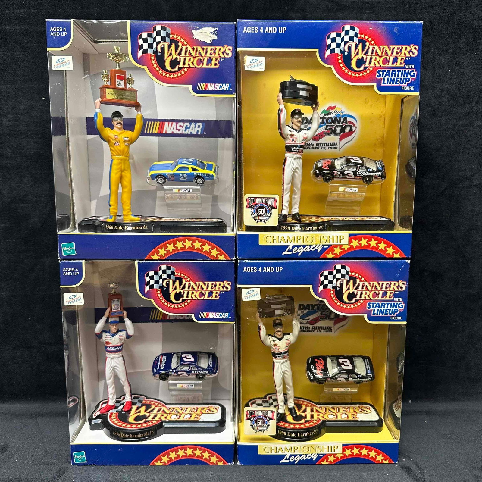 Winner's Circle Die-Cast and Figure Lot Dale Earnhardt and Dale Jr. Set of Four (1 of 7)