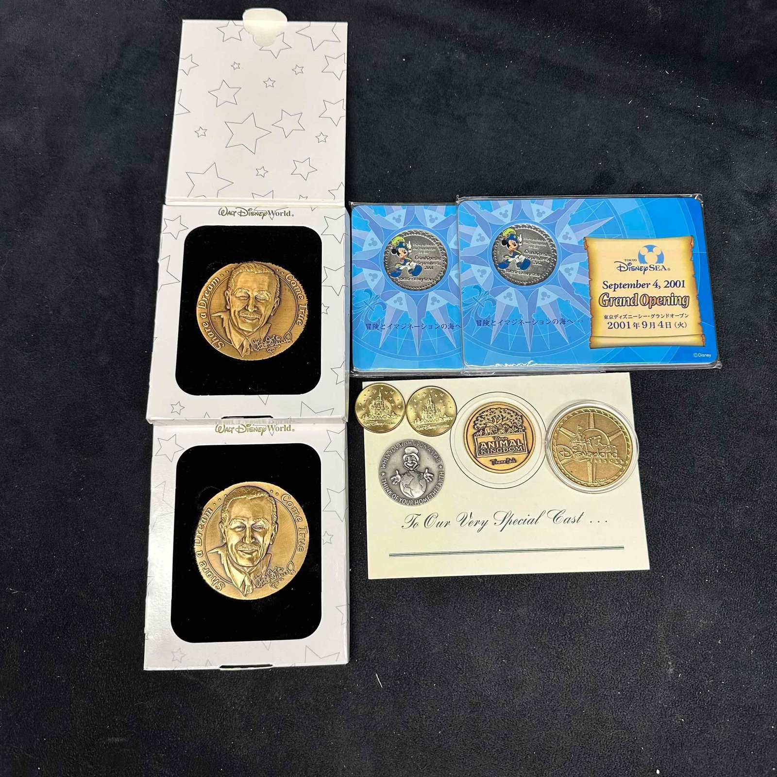 Collection of Disney Cast Member Commemorative Coins and Medals Walt Disney World Disneyland (1 of 5)
