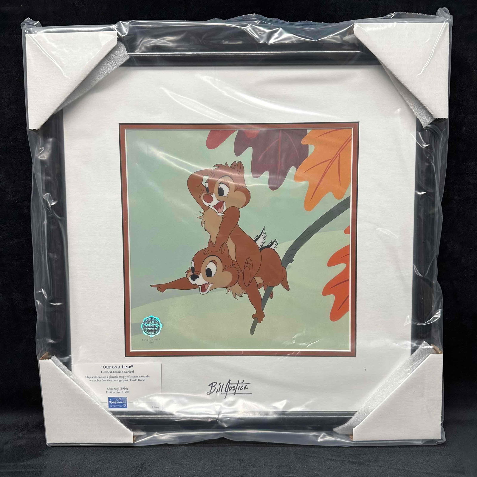 Disney Animation Sericel Out on a Limb Signed by Bill Justice Limited Edition 1500 (1 of 8)