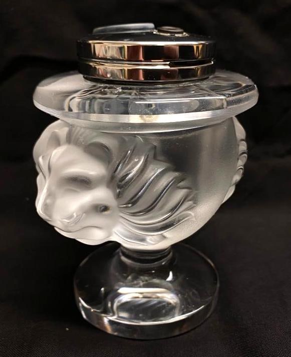 Lalique "Tête de Lion" Crystal Table Lighter (1 of 5)