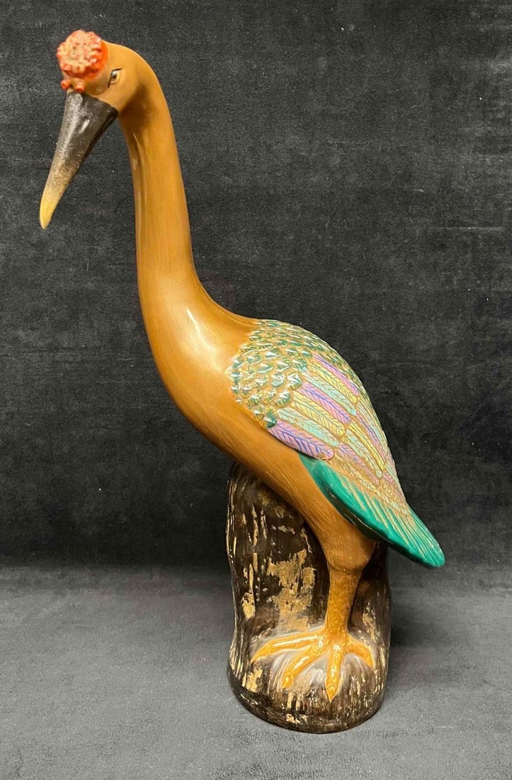 JB Chinese Export Porcelain  Crane Figurine (R49) (1 of 11)