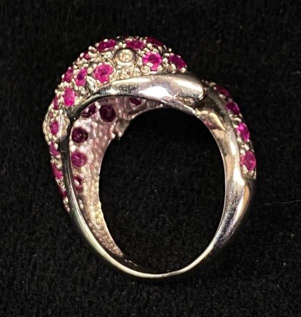 14k White Gold Dolphin Ruby Ring (1 of 4)