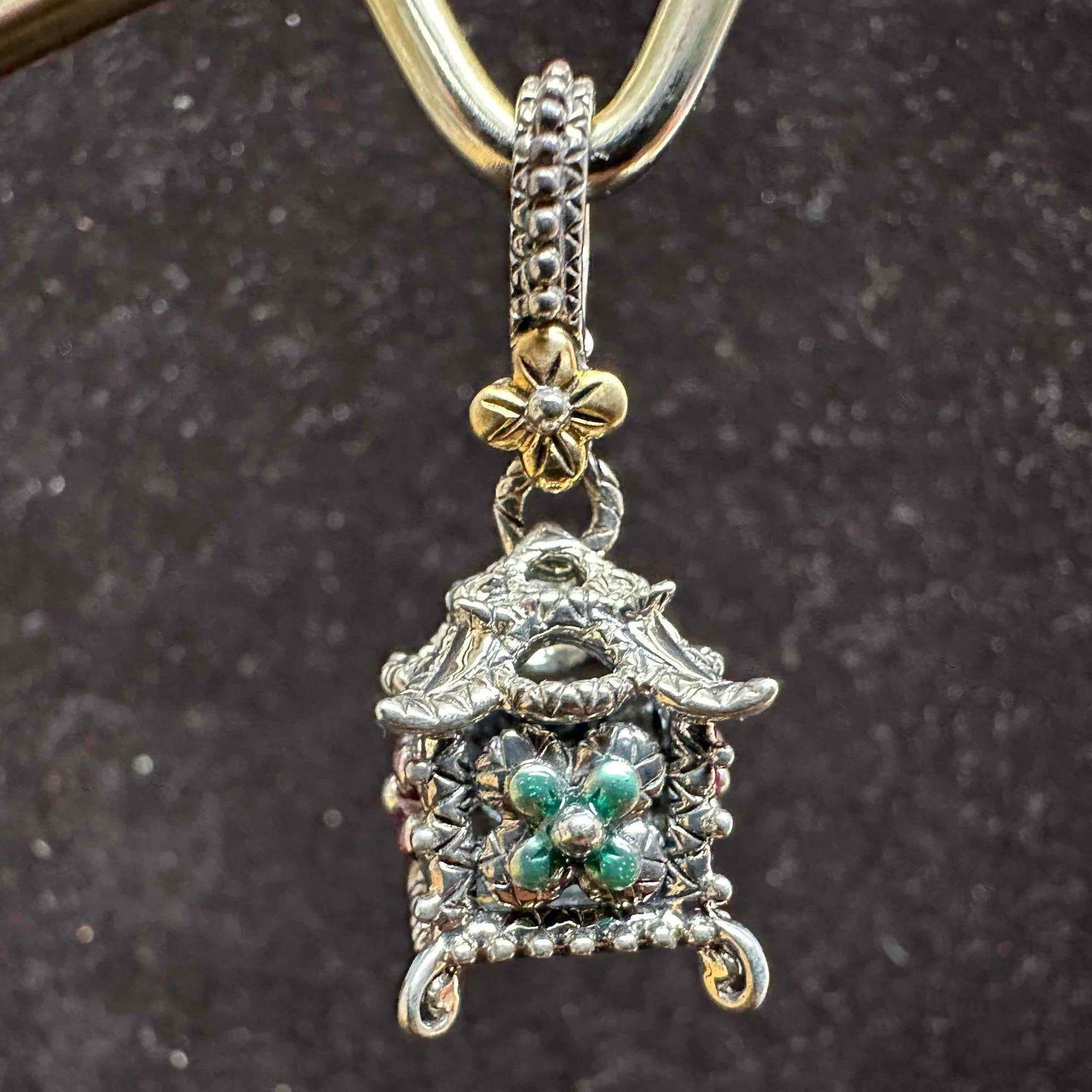 Barbara Bixby Sterling Silver 925 18K Gold Lantern Eastern Charm Pendant (1 of 11)