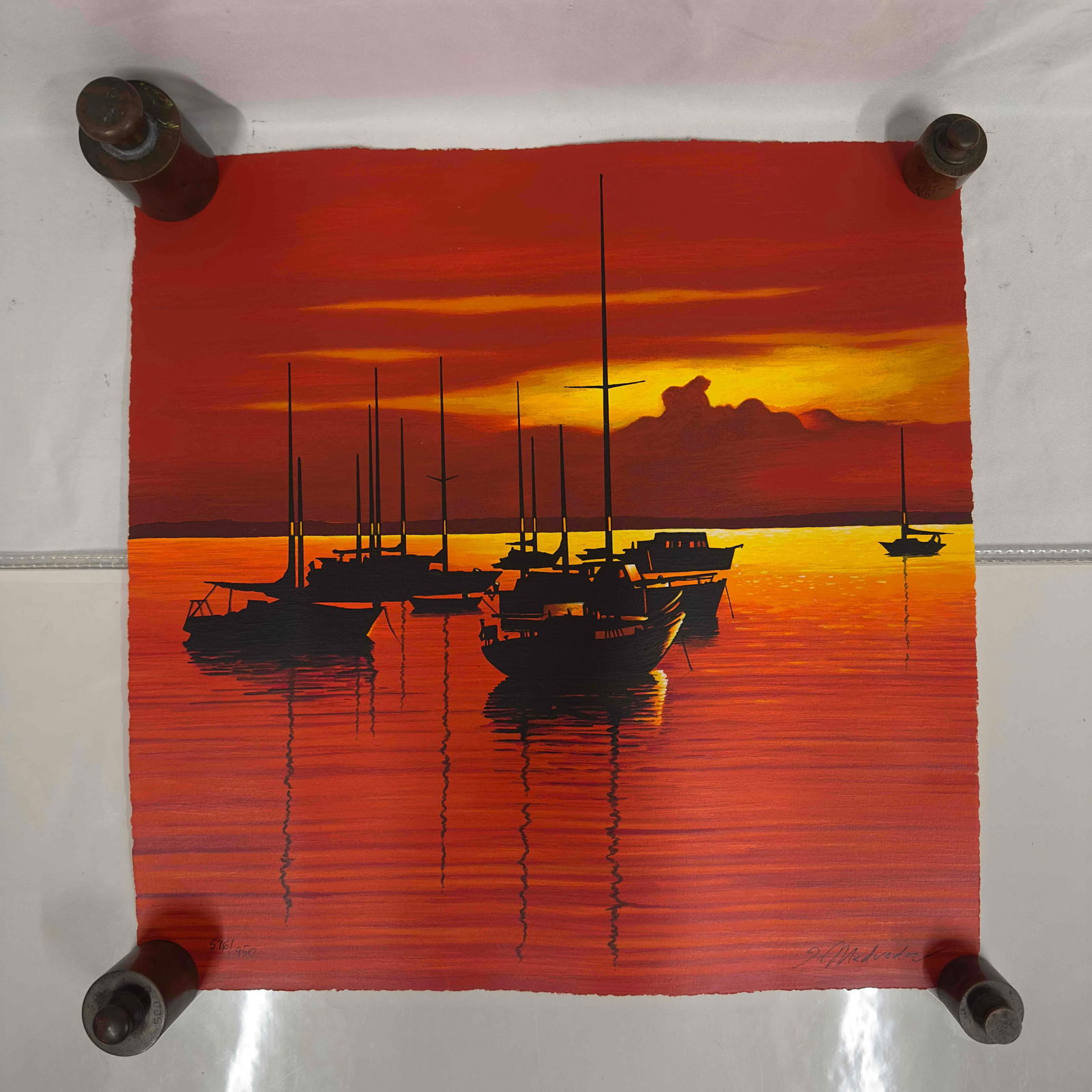 Igor Medvedev Scarlet Tide Small Serigraph Signed and Numbered 2006 (1 of 12)