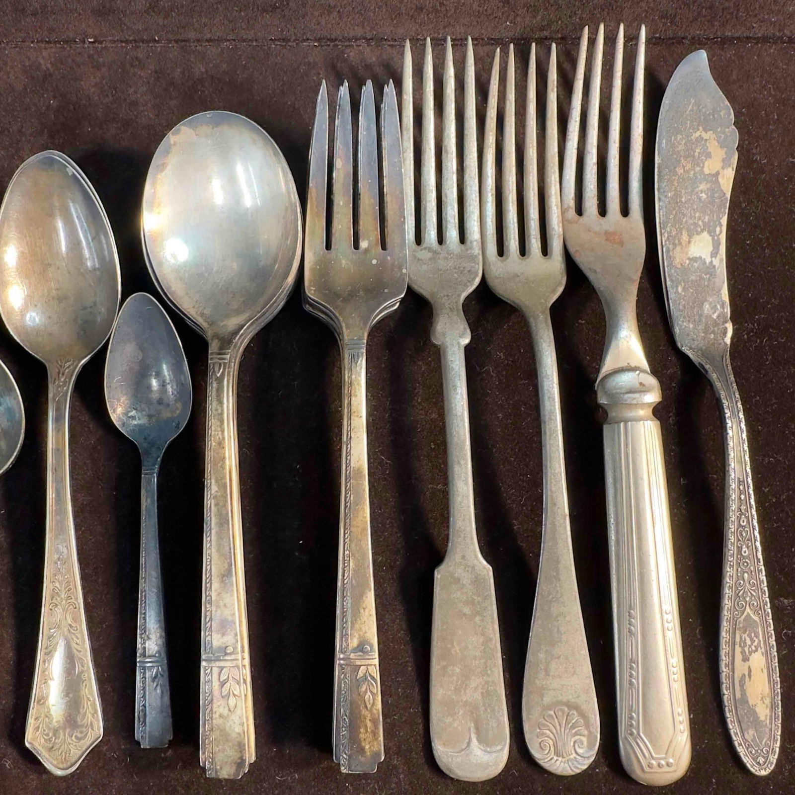 Vintage Silverware Antique Flatware Lot of 20 Twenty Forks Spoons Kitchenware Silver Plate (1 of 10)