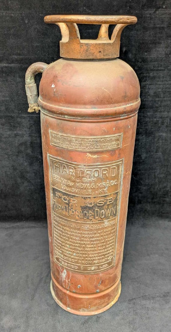 Vintage Hartford No 5 Copper and Brass Fire Extinguisher (1 of 8)