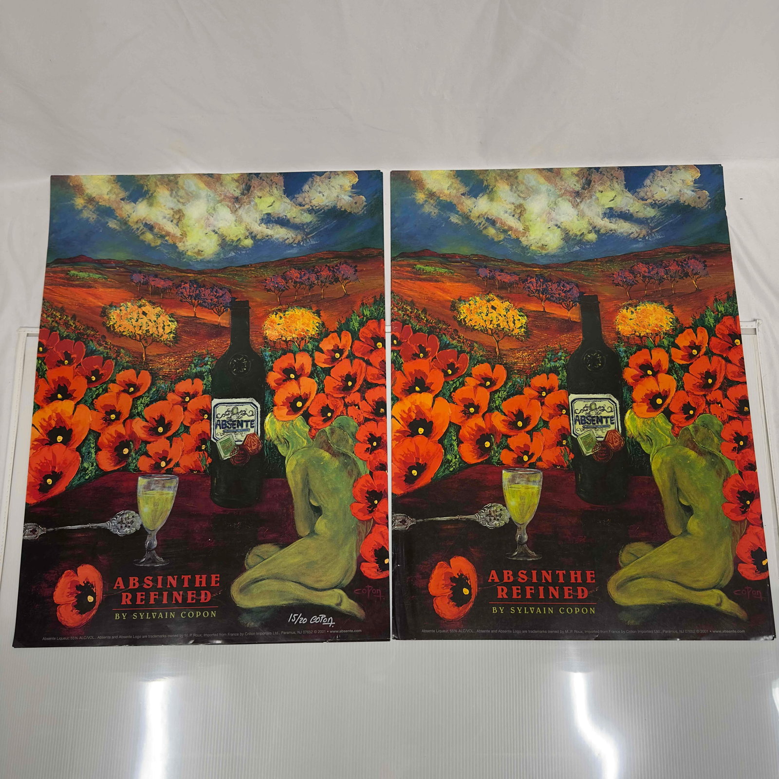 Absinthe Refined Ad Poster By Sylvain Copon Hand Signed Numbered Collection Liquor Advertisement: Absinthe Refined Ad Poster By Sylvain Copon Hand Signed Numbered Collection Liquor Advertisement. Four (4) posters are not signed and numbered. This set includes four (4) hand signed and numbered post