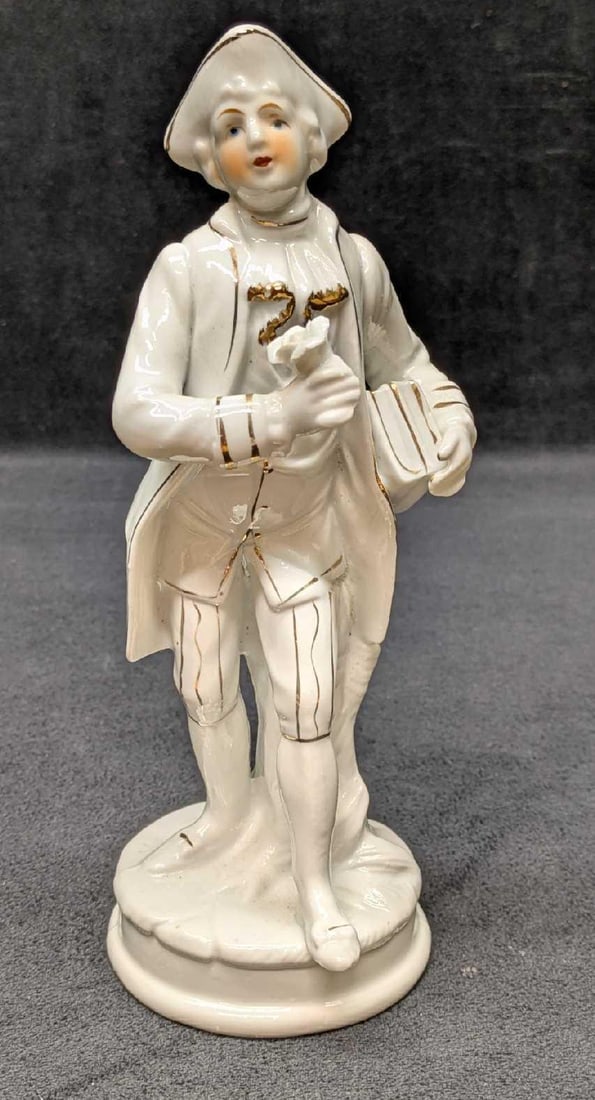 Vintage Colonial Man With Gold Trim Porcelain Figurine (1 of 6)