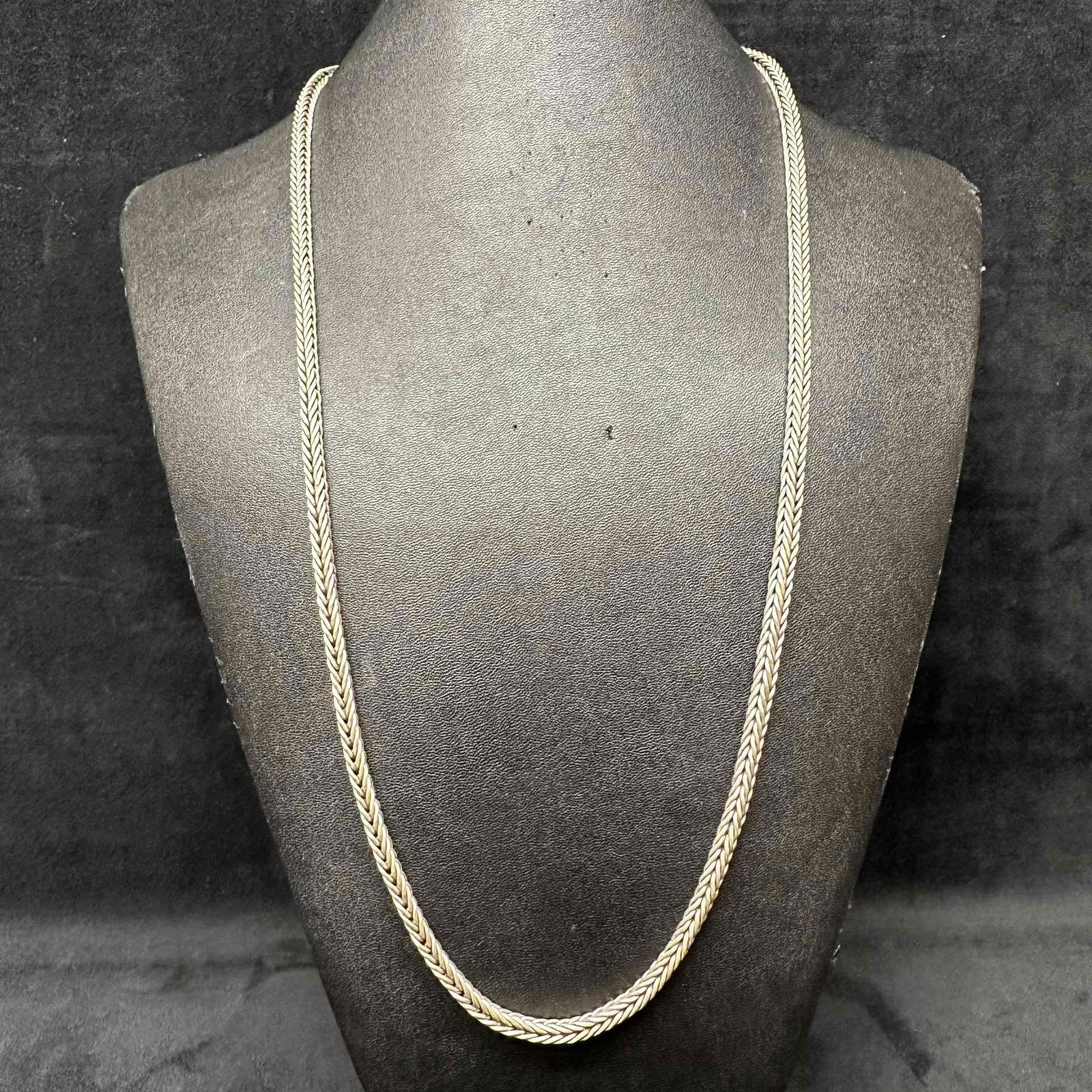 Foxtail Weave Chain Sterling Silver India 925 Necklace H14 (1 of 10)