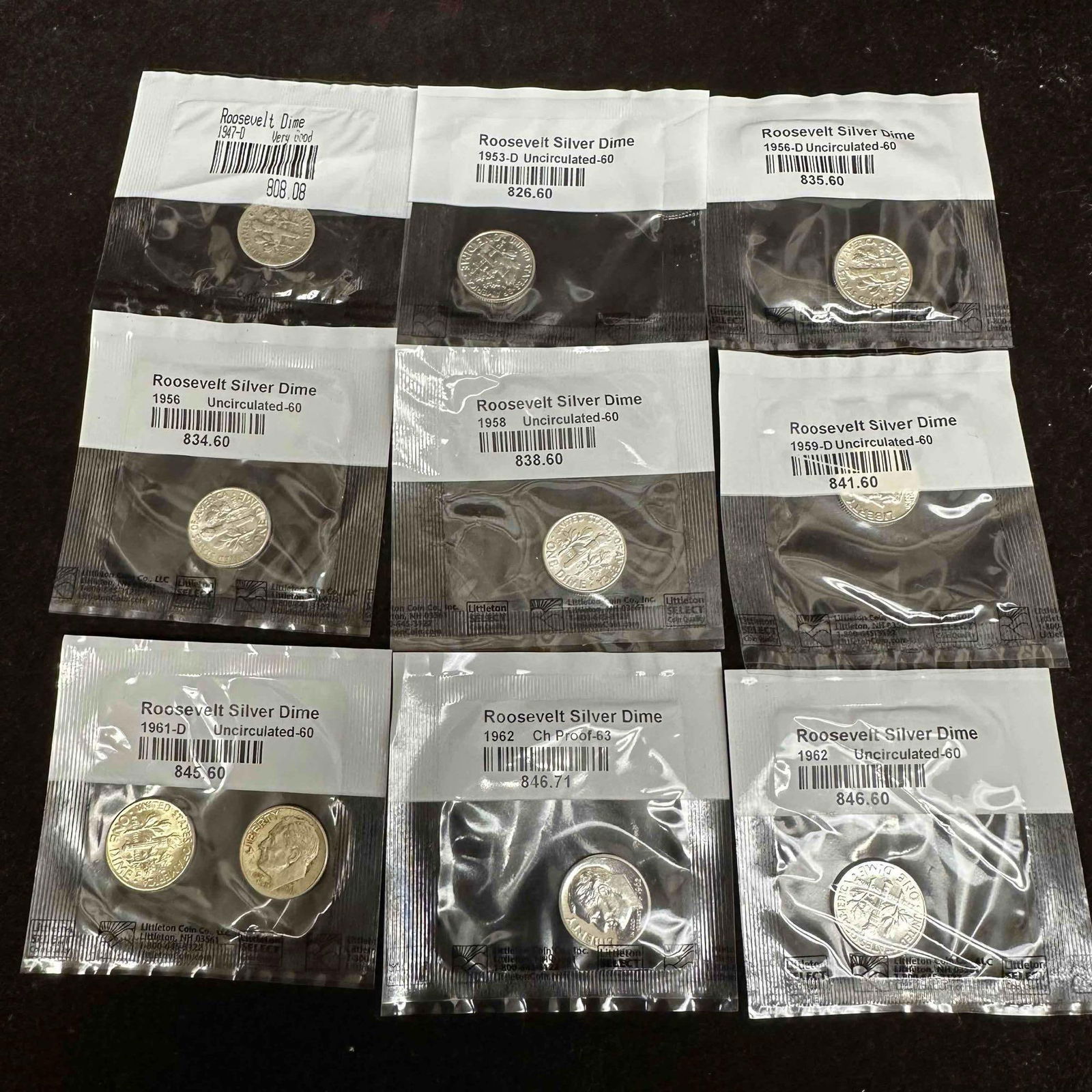 Roosevelt Dimes Silver Dime Coin Set Ten Coins 428 P (1 of 4)