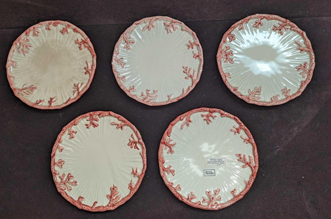 5 Retired Fitz & Floyd Oceana Bread & Butter Plates C K57 (1 of 6)