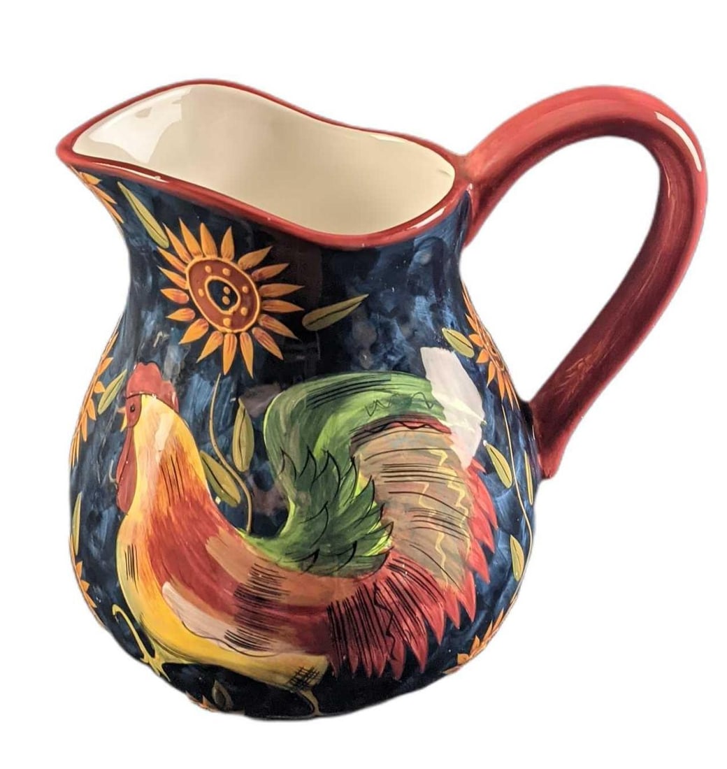 Susan Winget Sunrise Rooster Ceramic Pitcher (1 of 7)