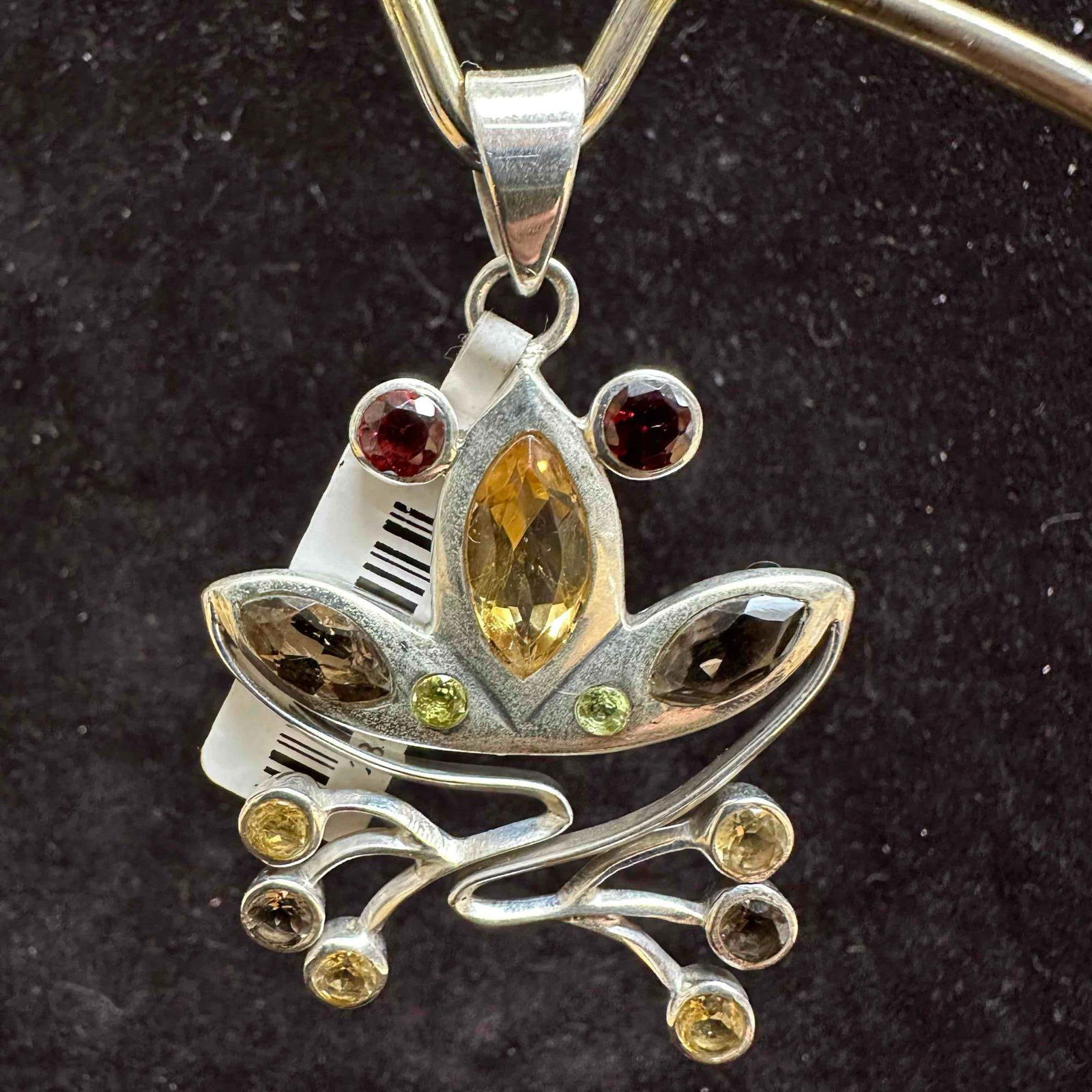 Sterling Silver Multi Gemstone Frog Pendant D32 (1 of 8)