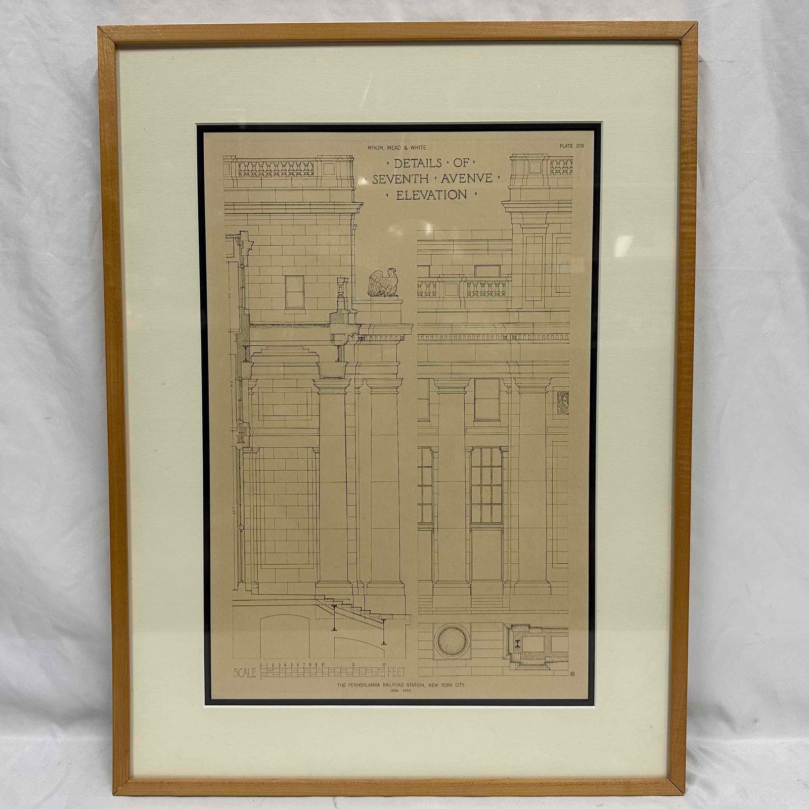 Architectural Print McKim Mead & White Details of Seventh Avenue Elevation Pennsylvania Railroad (1 of 7)
