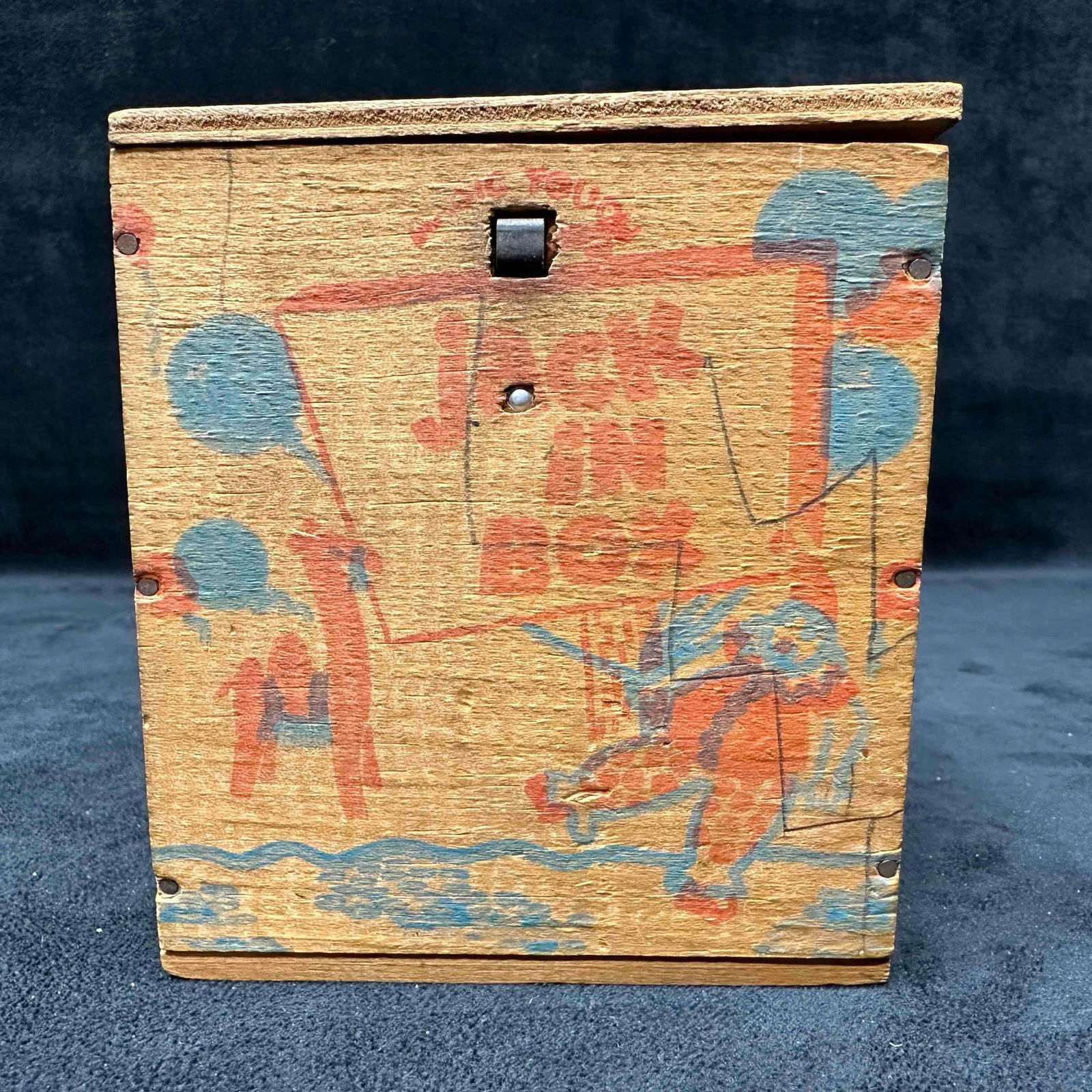 Jonthay Jack In The Box Wooden Clown Toy Jester Vintage Antique (1 of 8)